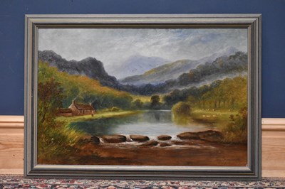 Lot 1512 - JOHN SEYMOUR; oil on canvas, 'Stepping Stones...
