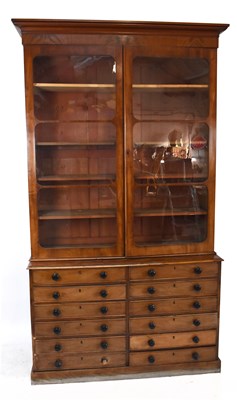 Lot 2713 - A Victorian mahogany library bookcase chest,...