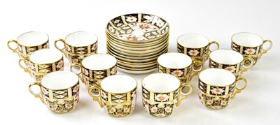 Lot 1316 - ROYAL CROWN DERBY; a part tea service in the...