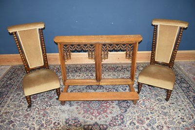 Lot 27 - A Gothic Revival carved oak altar, width 111cm,...
