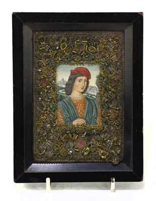 Lot 1059 - A 17th century portrait miniature, oil on...