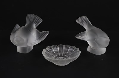Lot 2122 - LALIQUE FRANCE; two frosted glass models of...