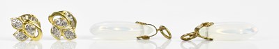 Lot 479 - A pair of yellow metal ear studs and a pair of...