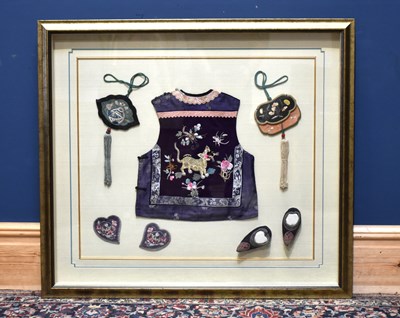Lot 1347 - A child's Chinese silk outfit comprising...