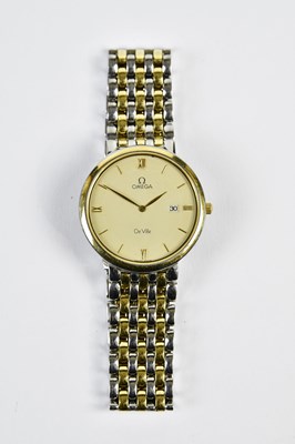 Lot 599 - OMEGA; a gentleman's De Ville stainless steel...