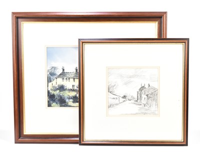 Lot 1549 - ASHLEY JACKSON; watercolour, farm buildings,...