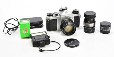 Lot 1450 - PENTAX; a vintage camera with Super-Takumar...