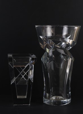 Lot 2150 - BACCARAT; a large 'Tornado' vase, etched mark...