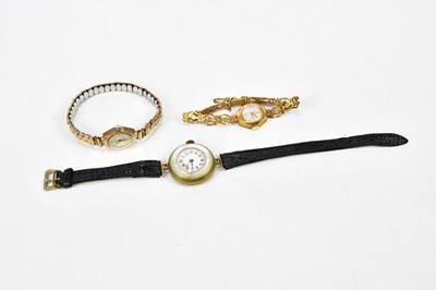 Lot 1214 - EVERITE; a lady's 9ct gold cased wristwatch,...