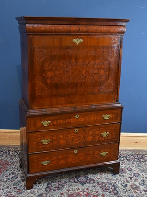 Lot 1 - An early 19th century walnut and marquetry...