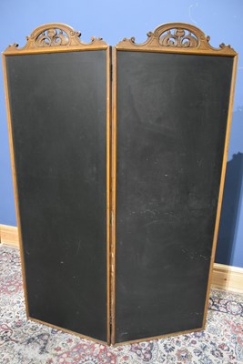 Lot 78 - A Victorian oak framed two panelled folding...