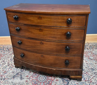 Lot 58 - A 19th century inlaid mahogany bowfronted...