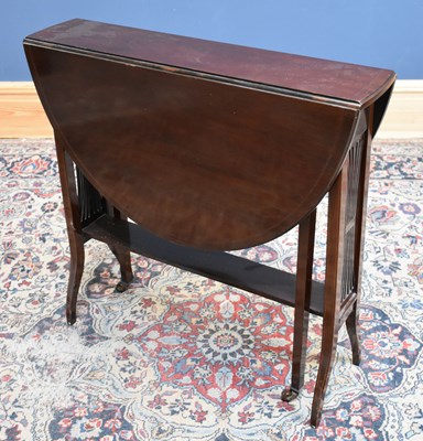 Lot 145 - An Edwardian inlaid mahogany drop-leaf...