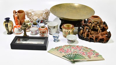 Lot 1361 - A selection of Oriental items including carved...