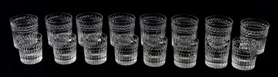Lot 1370 - STUART; eight large size cut glass tumblers,...