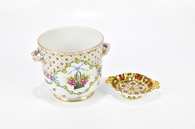 Lot 1289 - DRESDEN; a twin handled hand painted ice...