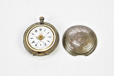 Lot 1205 - A Continental 800 grade silver full hunter key...