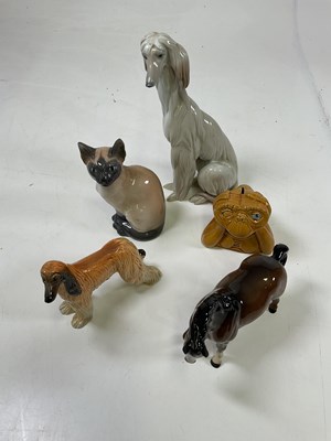 Lot 192 - BESWICK; a figure of a horse and an Afghan dog,...