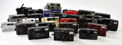 Lot 1390 - A collection of "point and shoot" film cameras,...