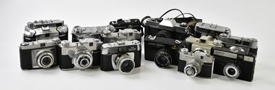 Lot 1435 - A collection of film cameras, including 35mm,...