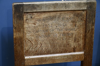 Lot 13 - DEREK 'LIZARDMAN' SLATER; three oak chairs...