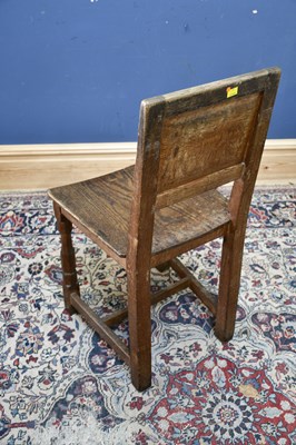 Lot 13 - DEREK 'LIZARDMAN' SLATER; three oak chairs...