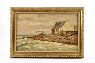 Lot 1522 - WILLIAM WRIGHT; oil on canvas, coastal scene,...