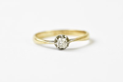 Lot 1151 - A 14ct yellow gold single stone ring, size M,...