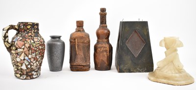 Lot 343 - Two 19th century leather surrounded glass...
