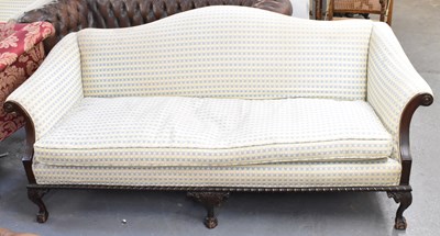 Lot 10 - An early 20th century mahogany framed sofa, on...