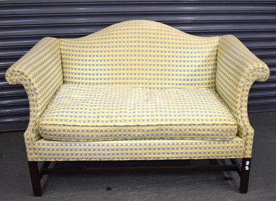 Lot 19 - A reproduction Georgian style sofa, on square...