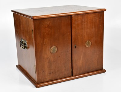 Lot 1174 - A mahogany twin door specimen coin cabinet...