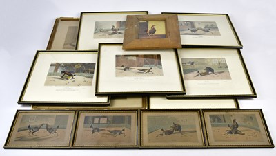 Lot 1466 - AFTER C R STOCK; four cock fighting engravings,...