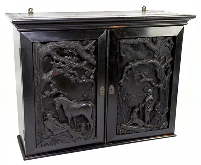 Lot 1533 - LOCAL INTEREST; a 19th century ebonised pine...