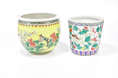 Lot 1343 - Two Chinese planters including a Famille Verte...