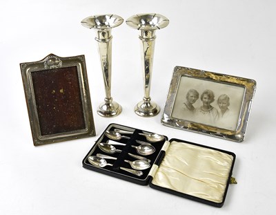 Lot 1104 - CHARLES WILKES; a cased set of six George V...