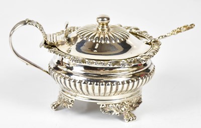 Lot 1115 - A George III hallmarked silver lidded mustard...