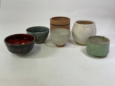 Lot 245 - Six studio pottery bowls including two pieces...