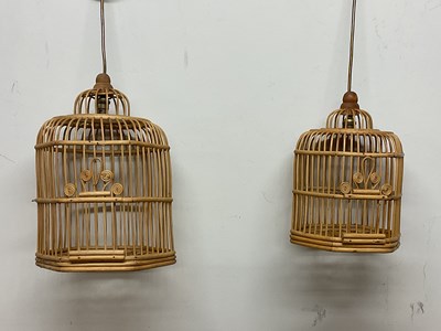 Lot 397 - A pair of vintage mid 20th century cane work...
