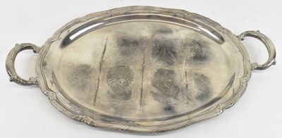 Lot 693 - A German 900 grade silver twin handled oval...