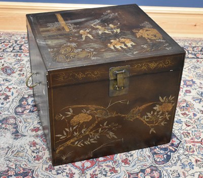 Lot 1261 - A large modern Chinese painted leather blanket...