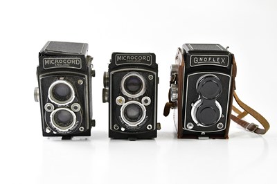 Lot 1404 - Three TLR cameras, to include two Microcord...