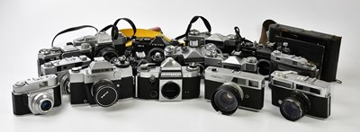 Lot 1448 - A collection of 35mm film cameras, to include...