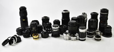 Lot 1440 - A collection of lenses, to include a Pentacon...
