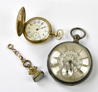 Lot 1203 - A hallmarked silver key wind open face pocket...