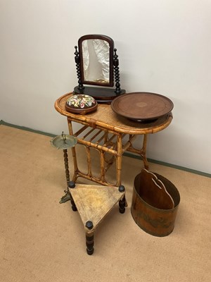 Lot 520 - A group of items including a bamboo table,...