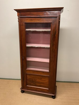 Lot 494 - A glass fronted display cabinet, height 177cm,...