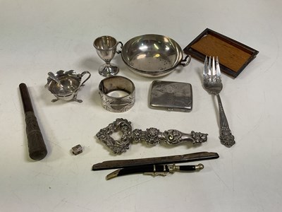 Lot 289 - A quantity of silver and white metal including...