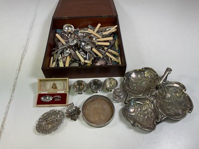 Lot 284 - A quantity of silver plate including flatware,...