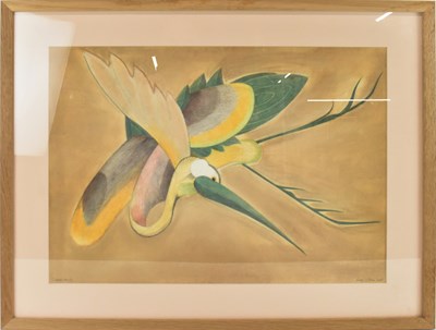 Lot 280 - ROGER KOHN; a modern pastel drawing, a bird in...